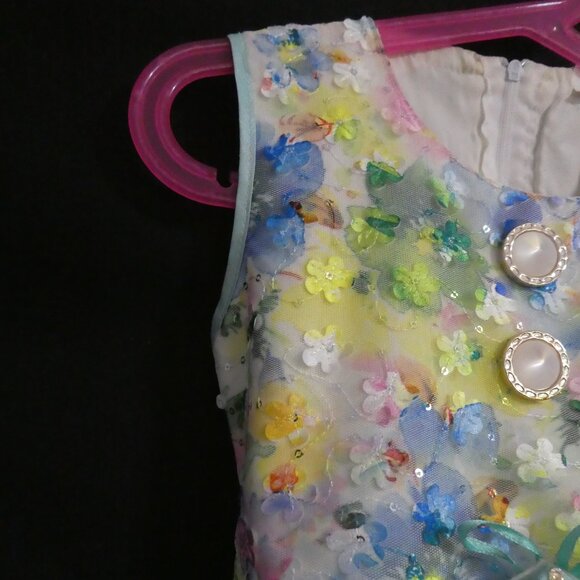 Floral Sleeveless Dress | size 24 months | Zip-Up Back Closure - Picture 3 of 16